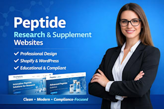 design a professional peptide research or supplement website