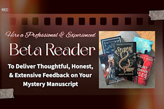 deliver thoughtful, honest, and extensive feedback on mystery manuscript