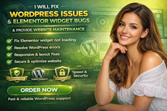 fix wordpress issues elementor widget bug errors for website help maintenance