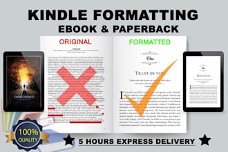 do paperback book formatting, layout design, kindle, book design for amazon KDP