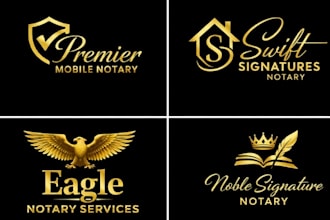 do signature, mobile notary, legal consulting and law firm logo design