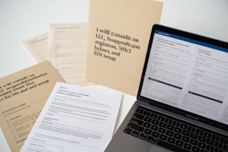 consult on llc nonprofit registration, bylaws, 501c3, ein setup