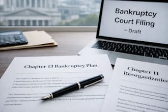be your UK US bankruptcy expert, prepare chapter 7, 11, 13 plan, court document