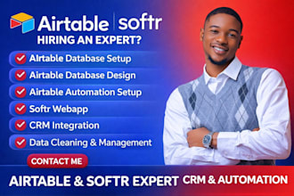 setup airtable n8n automation design softr webapp database as make com expert