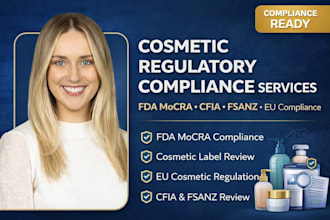 handle fda mocra compliance, cfia, fsanz cosmetic label review and eu compliance