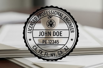 provide licensed architect civil structural engineer pe stamp for USA
