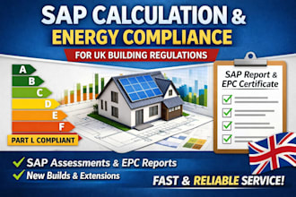 provide uk sap calculation and energy compliance for building regulation