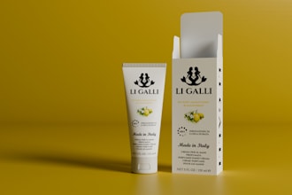 do label logo and packaging design 3d tubes cosmetics