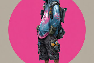 draw cyberpunk, lofi or streetwear anime illustrations