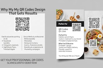 create a professional qr code sponsorship, qr code restaurant in three hours