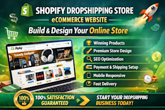 create shopify dropshipping store ecommerce website build online store design