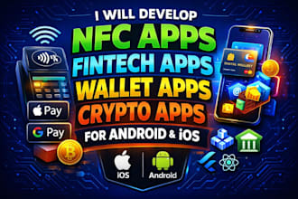 develop nfc, fintech, digital wallet app, crypto payment mobile apps ios android