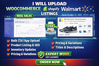 add upload woocommerce product shopify webshop listing walmart update inventory