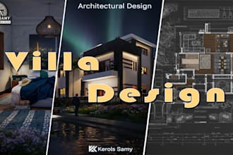 design modern villa floor plan and 3d rendering and workings drawings