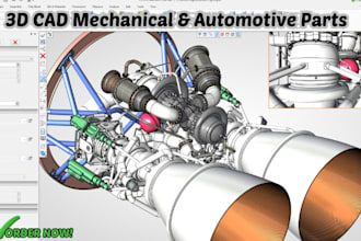 design accurate 3d cad parts mechanical and automotive part design, cnc 3d print