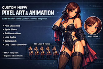 nsfw pixel art character animation sprite sheet pixel game art nsfw art 128bits
