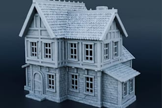 sculpt 3d printable terrain building, fantasy terrain, tabletop wargaming, stl
