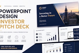 powerpoint design, investor pitch deck, pitch deck design, canva presentation