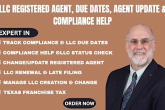 handle llc registered agent change, llc due dates,  agent update and compliance