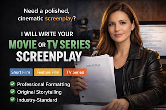 write a movie or TV series screenplay in industry format