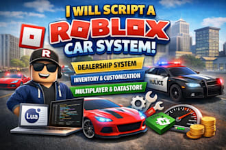 script roblox car system with dealership, inventory, customization and datastore