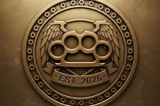 design a bold  powerful brass knuckles logo