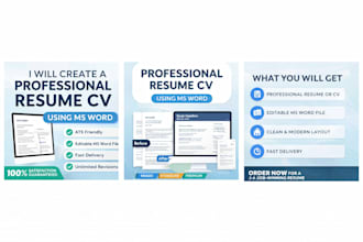 create a professional resume cv using ms word