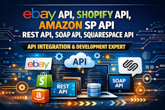 do ebay API, shopify api, amazon sp api, rest API, soap API, squarespace API