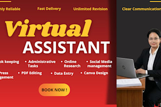 handle virtual assistant tasks, social media, book keeping
