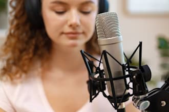 be female jingle singer, intro, outro, radio jingle, podcast jingle