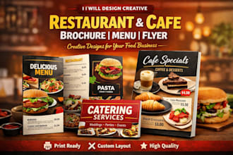 design creative restaurant and cafe brochure menu design