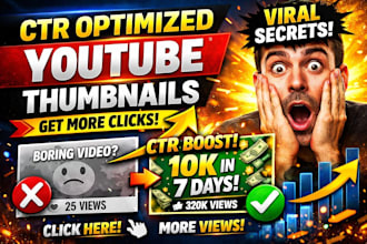 design CTR optimized youtube thumbnails that get more clicks