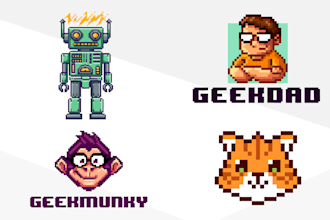 make pixel art logo