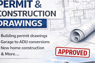 draw architectural floorplan or blueprint for house permit