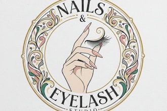 design a luxury nails and eyelash logo for your beauty brand