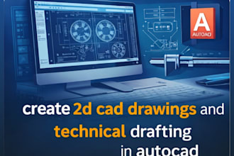 create 2d cad drawings and technical drafting in autocad