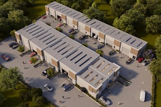 remodel architectural commercial building design, realism rendering warehouse