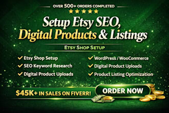 setup etsy seo etsy digital product etsy shop etsy  product listing