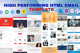 develop high converting html email template for mailchimp omnisend and hubspot