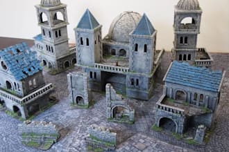 sculpt 3d modular terrain, 3d terrain building, 3d medieval, ttrpg environment