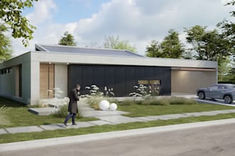 create realistic architectural renders for modern houses