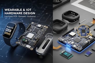 do complete wearable and iot hardware including low power pcb, firmware device