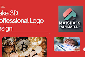 design a modern elegant 3d professional logo for your brand