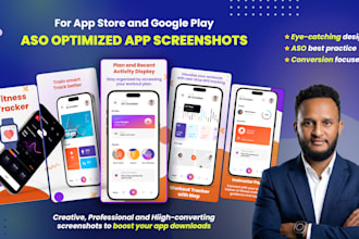 create premium aso optimized app store and play store screenshots