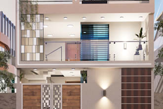 create 3d realistic exterior residence renders