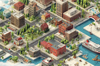 create a isometric map vector illustration