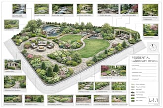 a harmonious landscape backyard design as a landscape architect