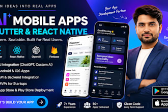 build ai powered mobile app using flutter and react native