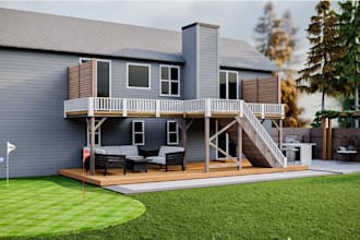 create backyard landscape design, gazebo, swimming pool, outdoor living space