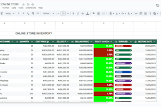 google sheets inventory tracker